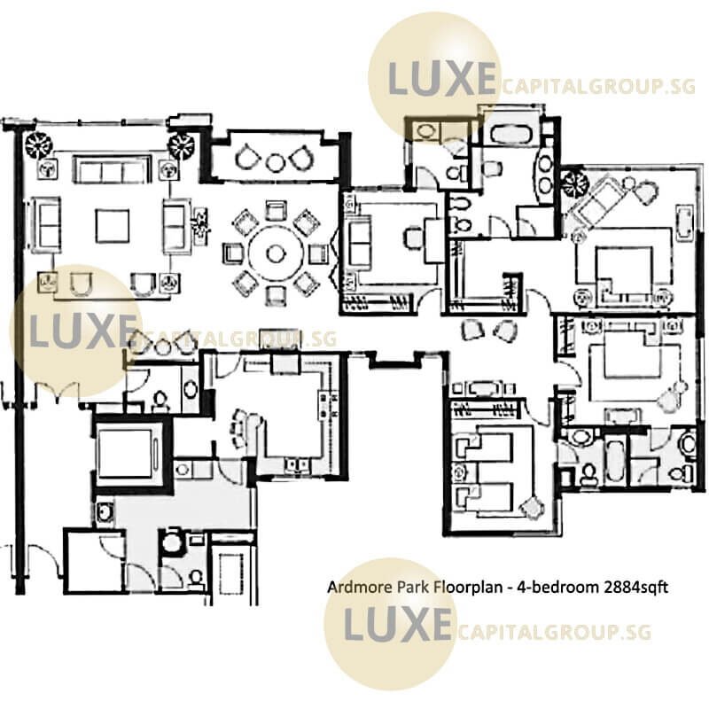 Ardmore Park Floorplan - 4-bedroom 2884sqft