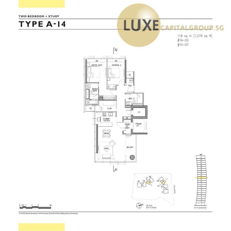 Gramercy Park-Floorplan-2BR+S-Type-A14