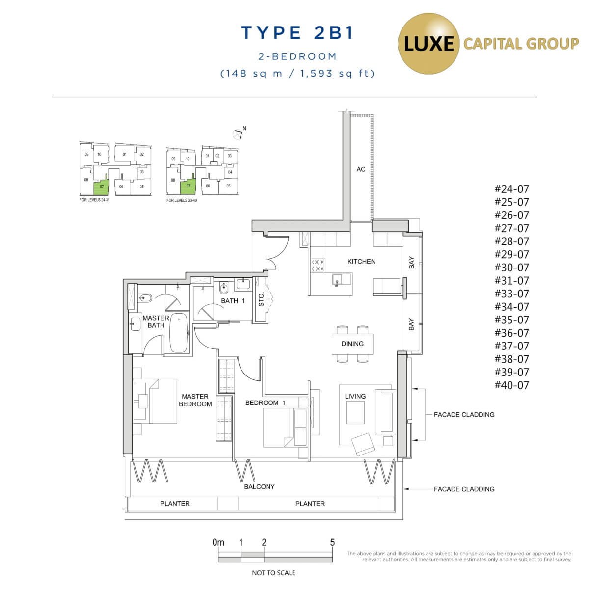 South Beach Residences Floorplan - Type 2B1 - 2 BR