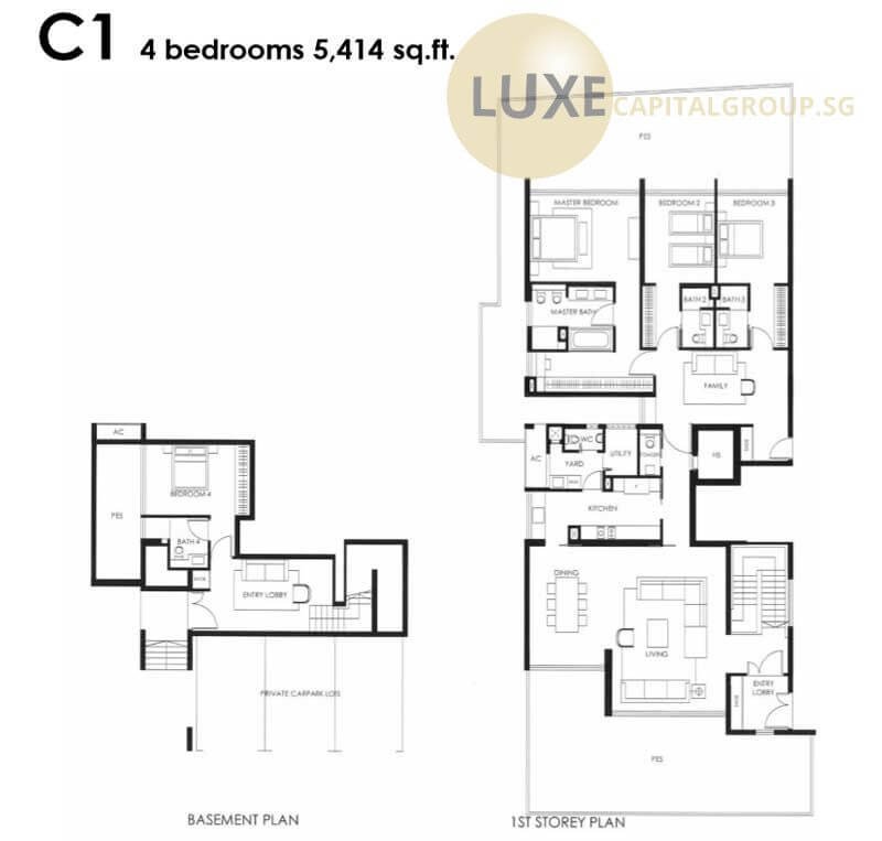 The Nassim Floorplan - 4 bedroom Type C1